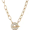 Toscano Oval Link Mother-of-Pearl Toggle Chain, 14K Yellow Gold