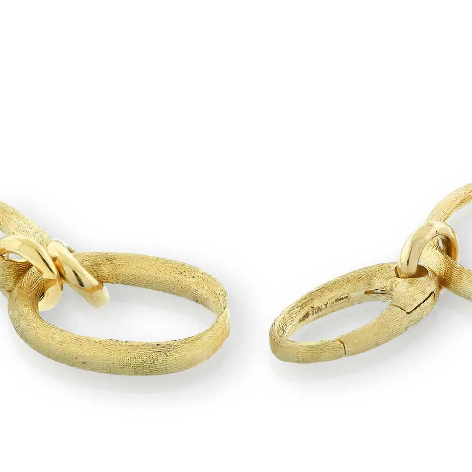 Toscano Oval Satin Link Bracelet 14K
