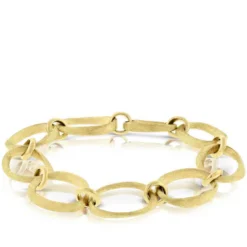 Toscano Oval Satin Link Bracelet 14K