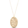 Toscano Oval Shaped Pendant with Dots, 14K Yellow Gold