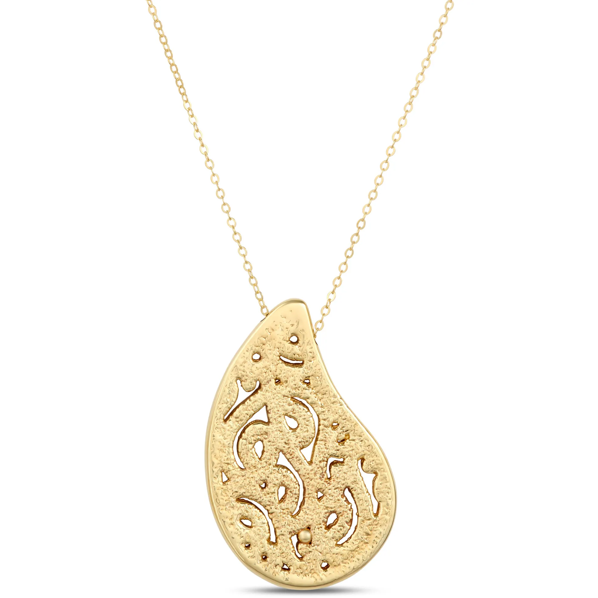 Toscano Paisley Necklace, 14K Yellow Gold