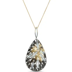 Toscano Pear Shaped Mother of Pearl Pendant, 14K Yellow Gold