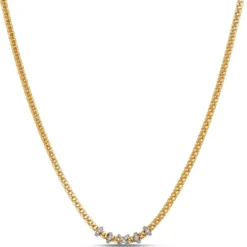 Toscano Popcorn Necklace, ½ Carat Total Weight, 18K Yellow Gold