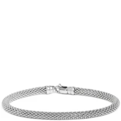 Toscano Popcorn Swivel Clasp Bracelet, 14K White Gold