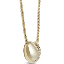 Toscano Puffed Heart Necklace, 14K Yellow Gold
