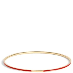 Toscano Red Enamel Slip On Bangle, 14K Yellow Gold