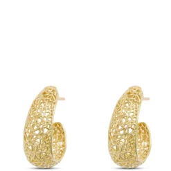 Toscano Ricami Hoops, 14k Yellow Gold