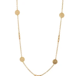 Toscano Roman Coin Replica Stations Necklace, 14K Yellow Gold