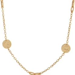 Toscano Roman Coin Replica Stations Necklace, 14K Yellow Gold