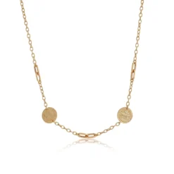 Toscano Roman Coin Replica Station Necklace 14K