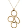 Toscano Round and Oval Open Ring Necklace, 14K Yellow Gold