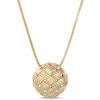 Toscano Round Basket Weave Pendant Necklace, 14K Yellow Gold