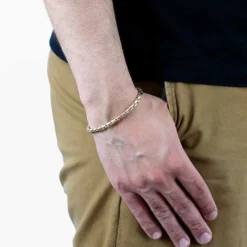 Toscano Round Brick Link Bracelet 14K