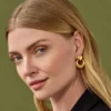 Toscano Round Doorknocker Earrings, 14K Yellow Gold