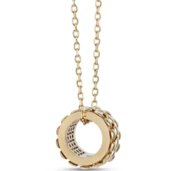 Toscano 3 Row Beaded Sliding Ring Necklace, 14K Yellow Gold