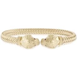 Toscano Ruby Eyed Lion Cuff 14K
