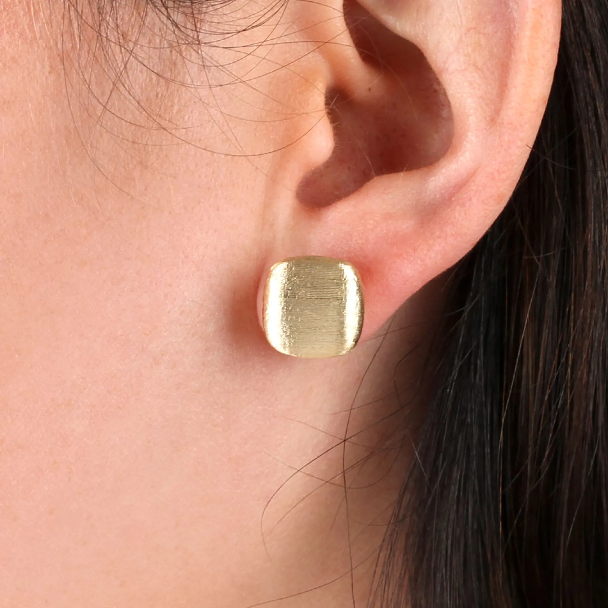 Toscano Satin Square Earrings 14K