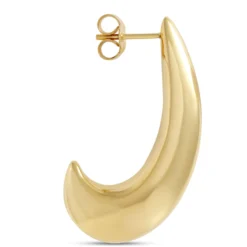 Toscano Sculpted Half Hoop Earrings, 14K Yellow Gold