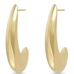 Toscano Sculpted Half Hoop Earrings, 14K Yellow Gold