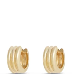 Toscano 3-Section Hoop Earrings, 14K Yellow Gold
