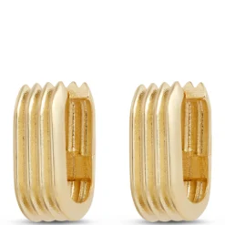 Toscano 3-Section Oval Hoop Earrings, 14K Yellow Gold