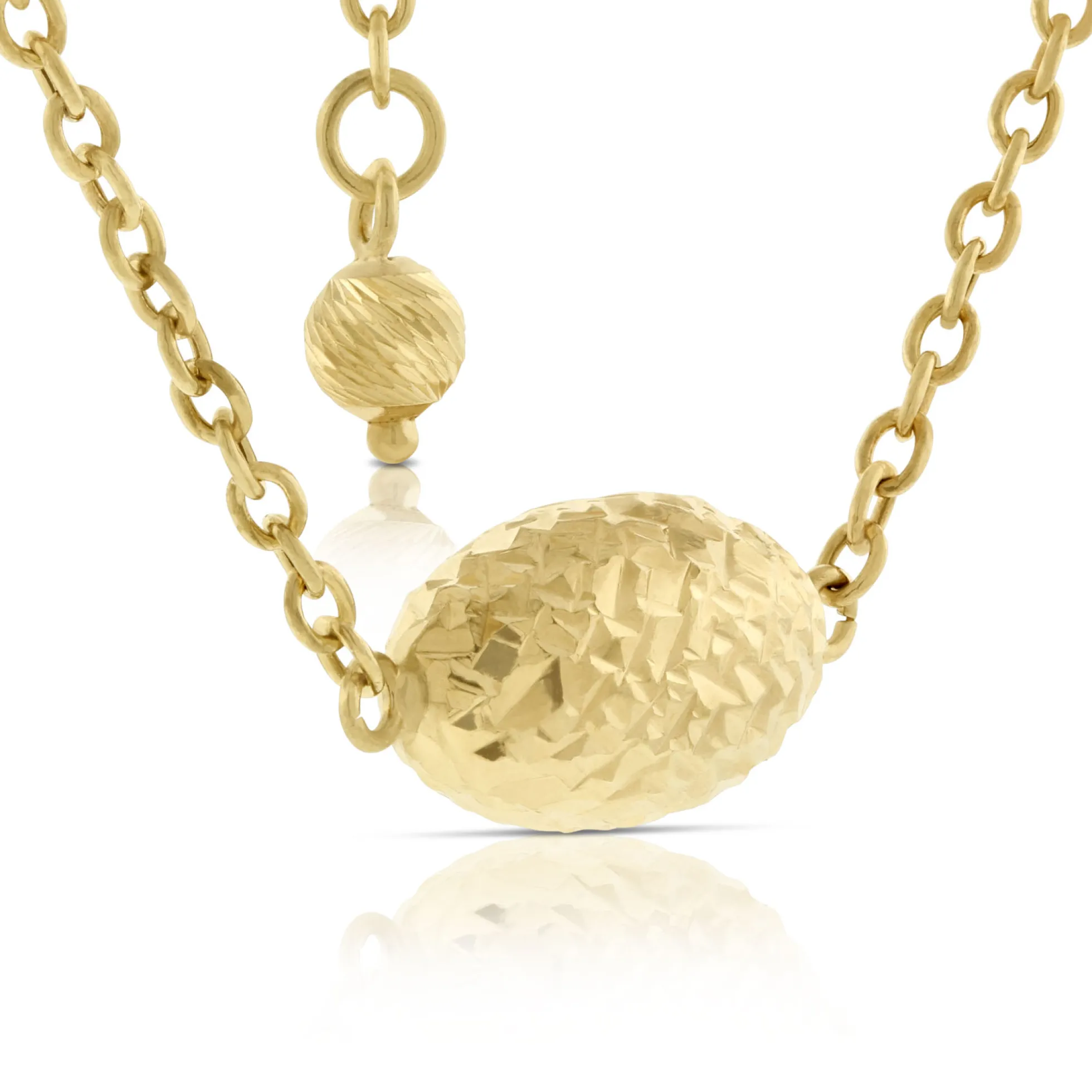 Toscano Sideways Bead Necklace 14K