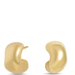 Toscano Small Half Hoops with Posts, 14K Yellow Gold