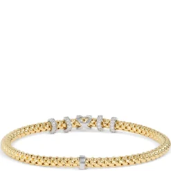 Toscano Stretchy Bracelet, ½ Carat Total Weight, 18K Yellow Gold