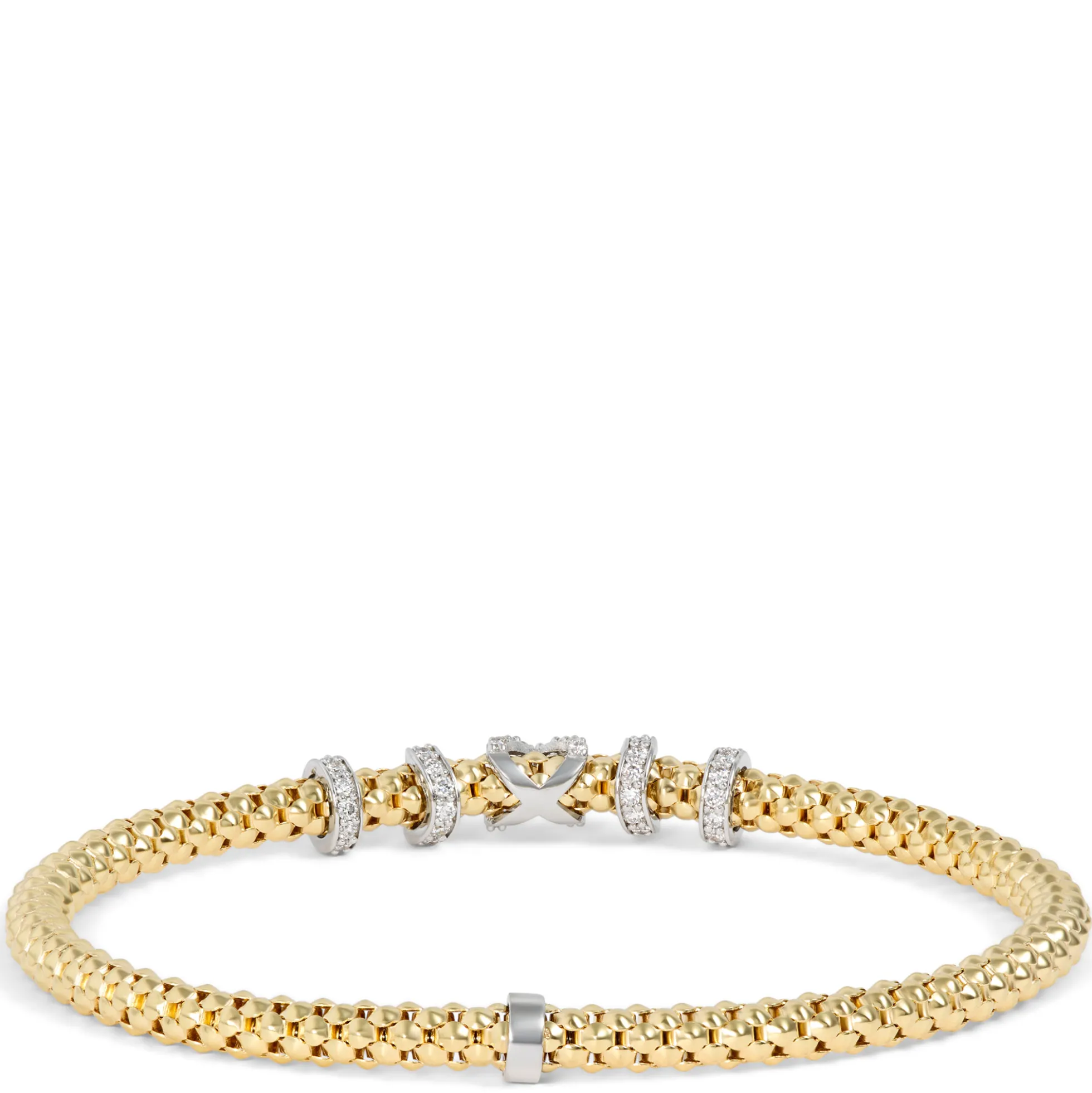 Toscano Stretchy Bracelet, ½ Carat Total Weight, 18K Yellow Gold