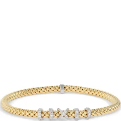 Toscano Stretchy Bracelet, ½ Carat Total Weight, 18K Yellow Gold