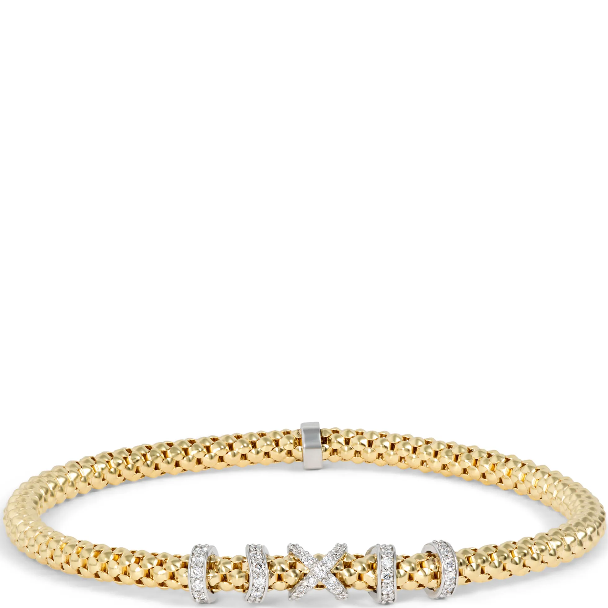 Toscano Stretchy Bracelet, ½ Carat Total Weight, 18K Yellow Gold