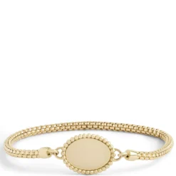 Toscano Stretchy Bracelet with Disk, 14K Yellow Gold