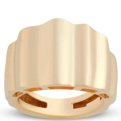 Toscano Tapered Fluted Band, 14K Yellow Gold Size 8