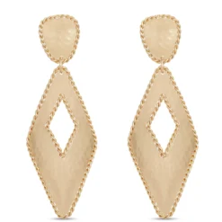 Toscano Triangle Drop Earrings, 14K Yellow Gold