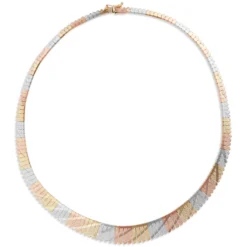 Toscano Tri-Color Cleopatra Necklace, 14K