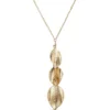 Toscano Triple Brown Enamel Leaf Necklace, 14K Yellow Gold