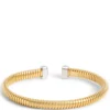 Toscano Tubogas Bangle with Diamond Tips, 18K Yellow Gold