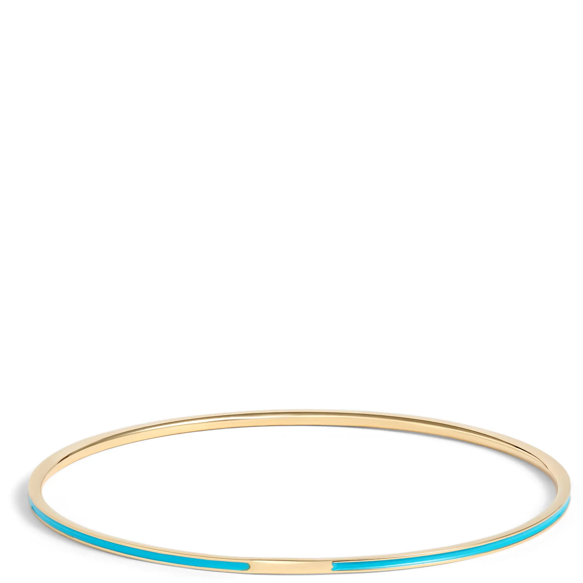 Toscano Turquoise Enamel Slip On Bangle, 14K Yellow Gold