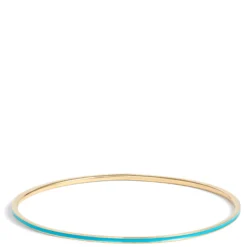 Toscano Turquoise Enamel Slip On Bangle, 14K Yellow Gold