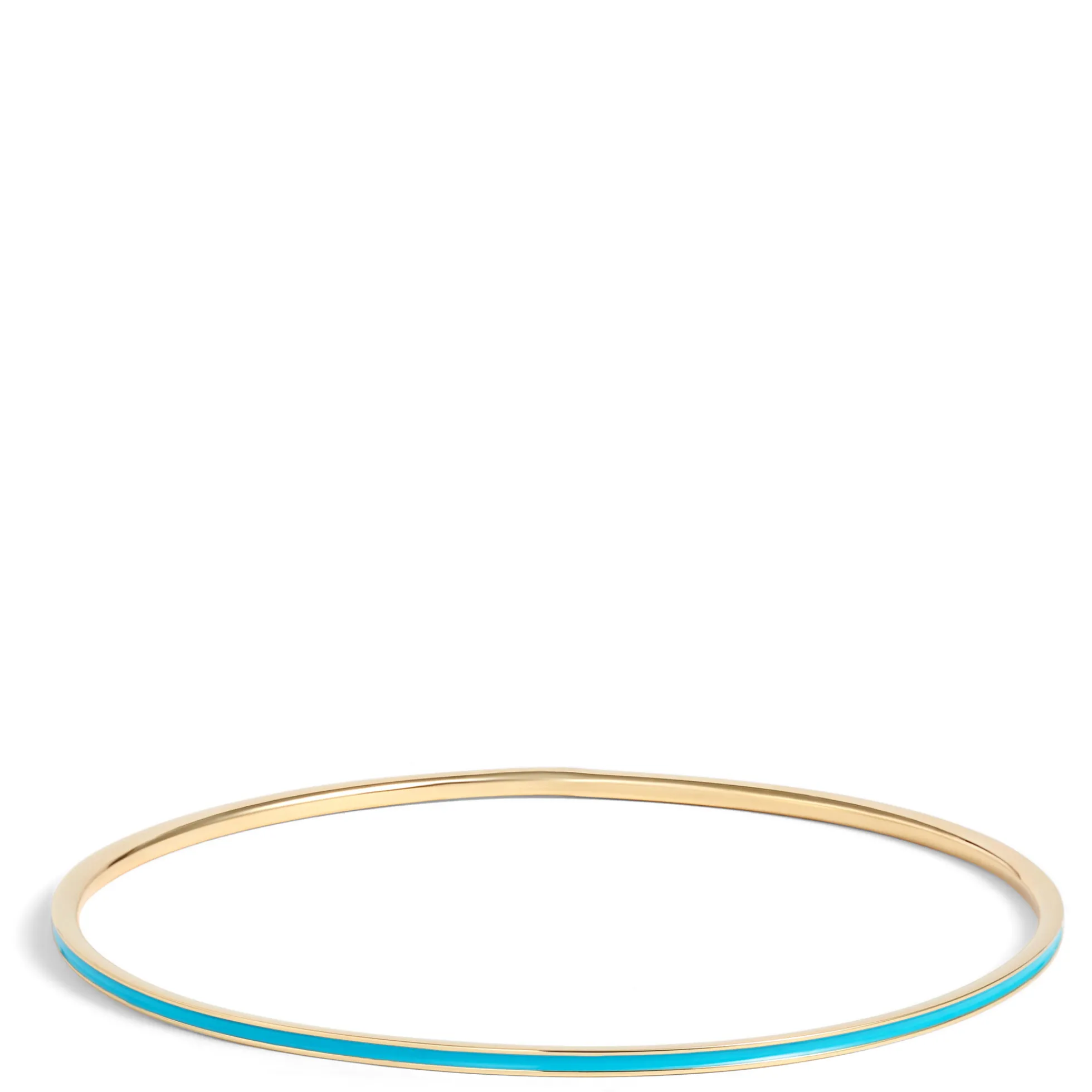 Toscano Turquoise Enamel Slip On Bangle, 14K Yellow Gold