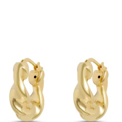 Toscano Twisted Hoop Earrings, 14K Yellow Gold