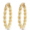 Toscano Twisted Hoop Earrings, 14K Yellow Gold