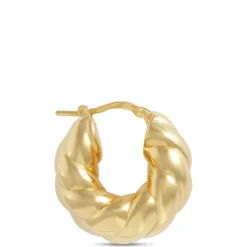 Toscano Twisted Hoop Earrings, 14K Yellow Gold