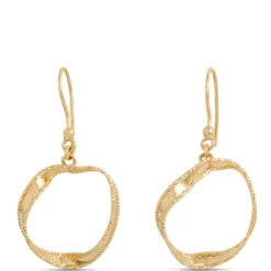 Toscano Twisted Ribbon Earrings, 14K Yellow Gold