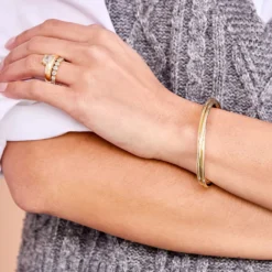 Toscano Twisted Wire Flexy Cuff Bracelet, 14K Yellow Gold