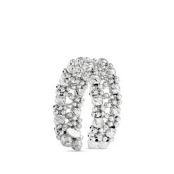 Toscano Two-Row Beaded Ring, 14K White Gold
