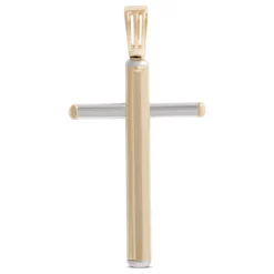 Toscano Two-Tone Cross Pendant, 14K Gold