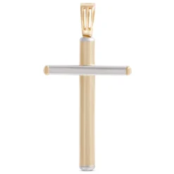 Toscano Two-Tone Cross Pendant, 14K Gold