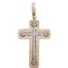 Toscano Two-Tone Cross Pendant Charm, 14K Gold