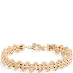Toscano Two-Tone Flexy Beaded Bracelet, 14K Yellow and Rose Gold